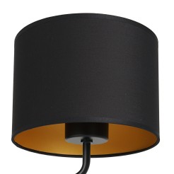 kinkiet  black, cylinder shade dia 180, h 150 black/gold 1 3486