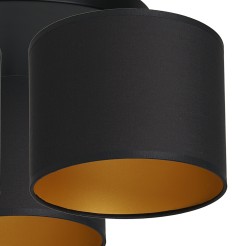 plafon  black, cylinder shade black/gold 3 3488