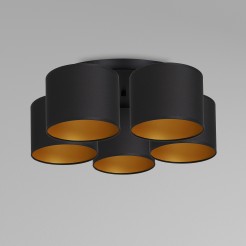 plafon  black, cylinder shade black/gold 5 3489