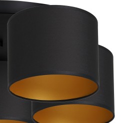 plafon  black, cylinder shade black/gold 5 3489