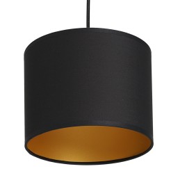 żyrandol  black, cylinder shade dia 180, h 150 black/gold 1 3490