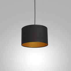 żyrandol  black, cylinder shade dia 250, h 170 black/gold 1 3491