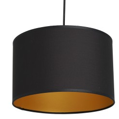 żyrandol  black, cylinder shade dia 250, h 170 black/gold 1 3491