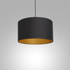 żyrandol  black, cylinder shade dia 400, h 250 black/gold 1 3492