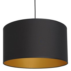 żyrandol  black, cylinder shade dia 400, h 250 black/gold 1 3492