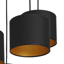 żyrandol  talerz dia 440, black, cylinder shade dia 180, h 150 black/gold 5 3495