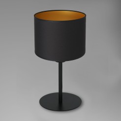 lampka gab.  H 34 black, cylinder shade dia 180, h 150 black/gold 1 3496