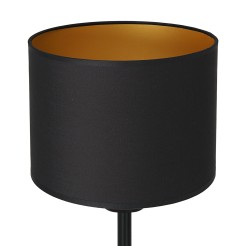 lampka gab.  H 34 black, cylinder shade dia 180, h 150 black/gold 1 3496