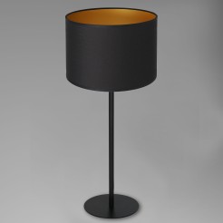 lampka gab.  H 58 black, cylinder shade dia 250, h 170 black/gold 1 3497