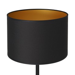 lampka gab.  H 58 black, cylinder shade dia 250, h 170 black/gold 1 3497