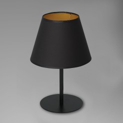 lampka gab.  H 34 black, cone shade dia 130/200, h 150 black/gold 1 3502