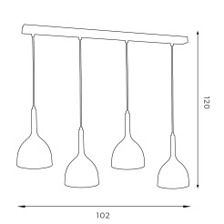 żyrandol  line  light gray 4 3713