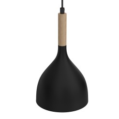 żyrandol line  black/natural wood 2 3730