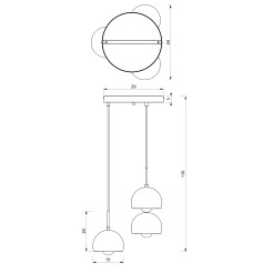 żyrandol plate  black 3 3742