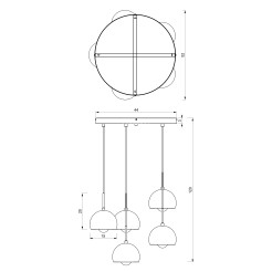 żyrandol plate  black 5 3743