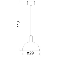 żyrandol  metal shade dia 300 black/wood 1 3889