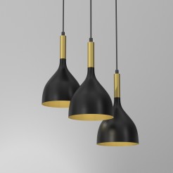 żyrandol plate dia 300  black/gold 3 3892