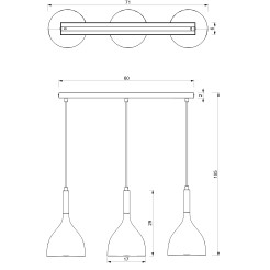 żyrandol line bar  black/chrome 3 3894