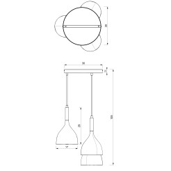 żyrandol plate dia 300  black/chrome 3 3895