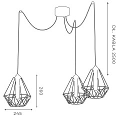 żyrandol  dia 250/h=260 black 3 4079