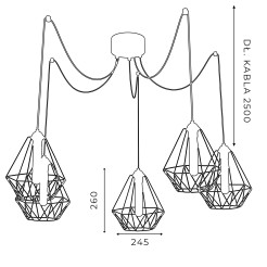 żyrandol Spidnel Basket dia 250/h=260 black 5 4080