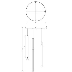 żyrandol plate dia 460 mm  black 8 4117