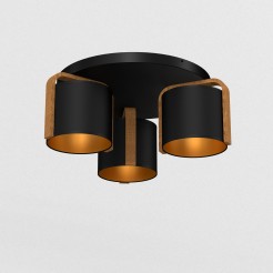 plafon plate 300  black/wood (black/gold cylindric shade 2932) 3 4127