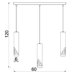 żyrandol  line bar 600 mm black/gold 3xGU10 4171