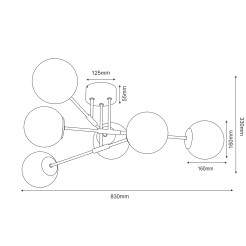 plafon  black/chrome 6xE27 4277