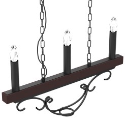 żyrandol  black/wood 3xE14 4523