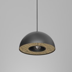 żyrandol  dia 280 black/wood decor 1xE27 4539