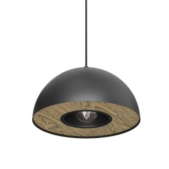 żyrandol  dia 280 black/wood decor 1xE27 4539