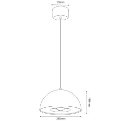 żyrandol  dia 280 black/wood decor 1xE27 4539