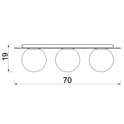 plafon  flat frame black/gold 3xE27 4560