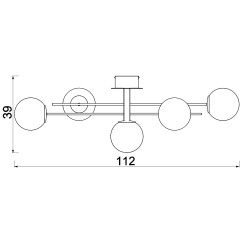 plafon  black/gold 5xE27 4561