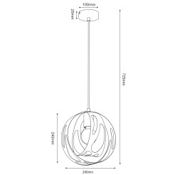 żyrandol  black 1xE27 4858