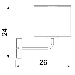 kinkiet  black, cylinder shade dia 180, h 150 white 1 5207