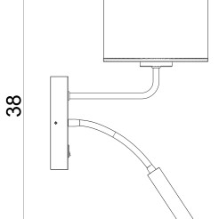 kinkiet  G9+E27 black, cylinder shade dia 180, h 150 5208