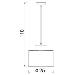 żyrandol  black, cylinder shade dia 250, h 170 5212