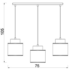 żyrandol  listwa, black, cylinder shade dia 180, h 150 5214