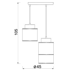 żyrandol  talerz dia 300, black, cylinder shade dia 180, h 150 5215