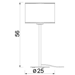 lampka gab.  H 58 black, cylinder shade dia 250, h 170 5218