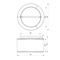 plafon  black, cylinder shade dia 400 h 200 black 3 5233