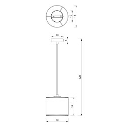 żyrandol  black, cylinder shade dia 180, h 150 black 1 5236