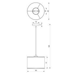 żyrandol   black, cylinder shade dia 250, h 170 black 1 5237