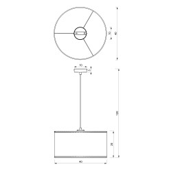 żyrandol  black, cylinder shade dia 400, h 200 black 1 5238