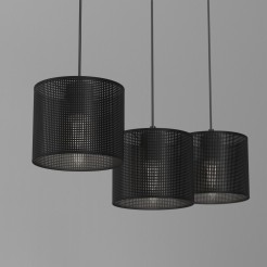 żyrandol  listwa, black, cylinder shade dia 180, h 150 black 3 5239