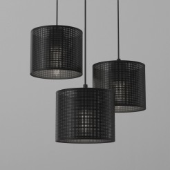 żyrandol  talerz dia 300, black, cylinder shade dia 180, h 150 black 3 5240