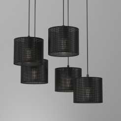 żyrandol   talerz dia 440, black, cylinder shade dia 180, h 150 black 5 5241