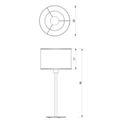 lampka gab.  H 58 black, cylinder shade dia 250, h 170 black 1 5243